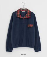 Hael Check Anorak Fleece Sweatshirt