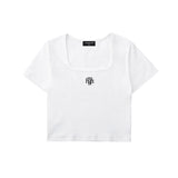 スクエアネッククロップハーフTシャツ [WHITE]