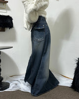 デニムバックスナップロングスカート 304