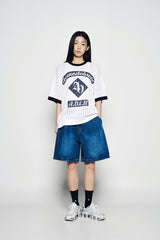25SS WIDE BASIC DENIM SHORT PANTS BLUE