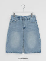 Sapney Incision Denim Midi Skirt