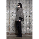 HAIRY BELTED CAPE COAT