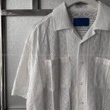 LN Lace Open Collar Short-Sleeved Shirt (2 colors)