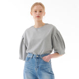 PIN TUCK PUFF T-SHIRT GRAY