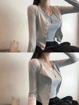 [BELLIDE MADE] Holter neck camisole + cardigan setup