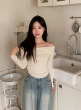 #LH Ribbon Off Shoulder Wool Knit (2color)