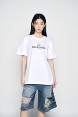 25SS ヘムラインデストロイドデニムショートパンツ ブルー
