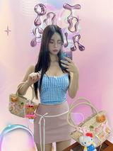 kt mini rattan dot bag(with random keyring)