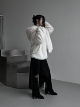 lisa faux fur hooded jacket (2color)