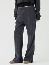 Knit cut detail bootcut Pants, Charcoal