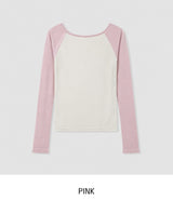 Ray Two-Tone See-Through Raglan Long Sleeve