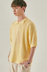 WIGGLY COLLAR KNIT TOP