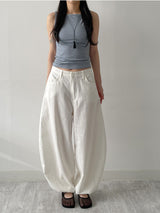 Tencel Striped Boat Neck Sleeveless
