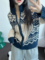 スノーフラワーハーフポロネックTニットジップアップ 🧸💙