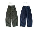 Rover Flap Pocket Back Banding ワイドカーゴロングパンツ (2 Colors)
