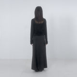 Folded check maxi skirt 001