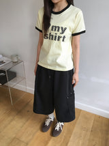 エシニドットパッチリンガー半袖Tシャツ