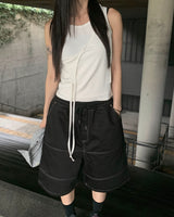 Stitch bermuda pants