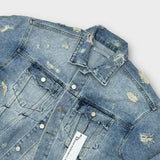 De Lap High Damage Crop Denim Jacket (2color)