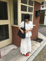 Bonomi Vintage Punching Tiered Banding Long Skirt