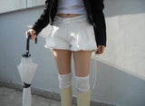 RIBBON MINI BALLOON PANTS (WHITE)