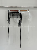 frill see-through cancan wrap strap belt