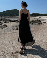 Pulse satin layered shirring one-piece
