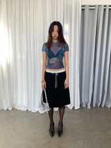 メッシュスパンデックスプリントショートスリーブTシャツ