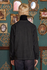 DYED ARGYLE LONG SLEEVE T SHIRT / CHARCOAL