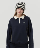 オープンカラースウェットシャツ [DARK NAVY]