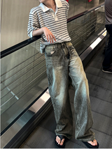 エメラルドシンデニムパンツ