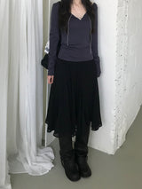 chiffon midi skirt (2color)