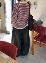 Malden Hairy Stripe Button Knit