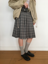 YWD PLAID PLEATS SKIRT (3color)