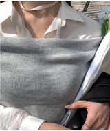 Rope Mood Layered Off-Shoulder Knit / 4 colors