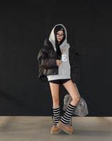 Robs High-Neck Hooded Short Padded Jacket