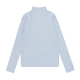 ハーフネックニットトップ (Light blue)