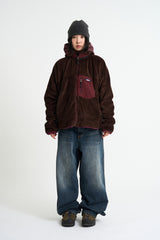 Retro deep pile fleece jacket