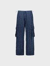 Lace Denim Parachute Pants_Blue 