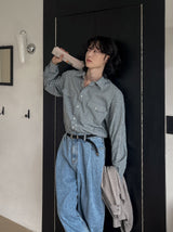 Libern tuck denim pants