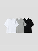 Lettering heavy crop half-sleeves 3color