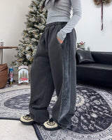 Raven Velvet Track Pigment Brushed Pants