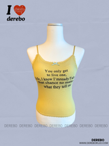 レタリングパッドキャミソールノースリーブTシャツ