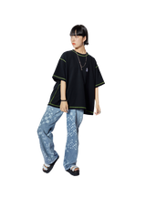 配色ステッチTシャツ