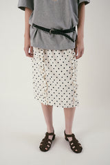 Dot frill skirt_ivory