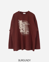 シャドープリント長袖Tシャツ