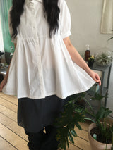 Shirred Collar Blouse