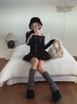 チャドバルーンブラッシュドミニスカート