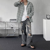 ENOC Oversize Fit Knock Check Shirt (2 colors)