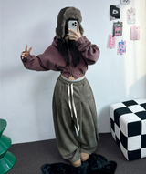 ピグメントハーディークロップドフーディージップアップ ❤🩶🤎 3COLOR